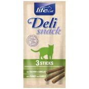 Ласощі LifeCat DeliSnack Sticks Turkey And Rabbit для котів від 4 місяців, з індички та кроликом, 15 г