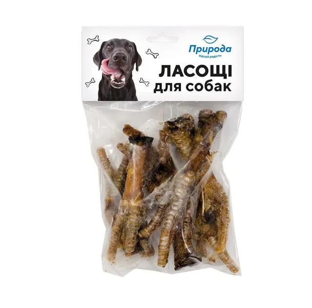 Лакомство Природа для собак, лапки куриные, 100 г