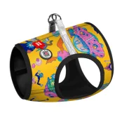 Шлея Waudog Clothes c QR-паспортом для собак, мягкая, рисунок "Рик и Морти 3", размер S1, 40-45/29-31 cм