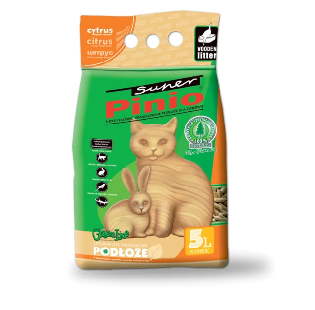 Деревний наповнювач Super Pinio з ароматом цитрусів, 5 л (3.2 кг)