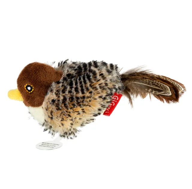 Іграшка GiGwi Melody Chaser Пташка зі звуковим чіпом і котячою м'ятою, для котів, штучне хутро, 13 см