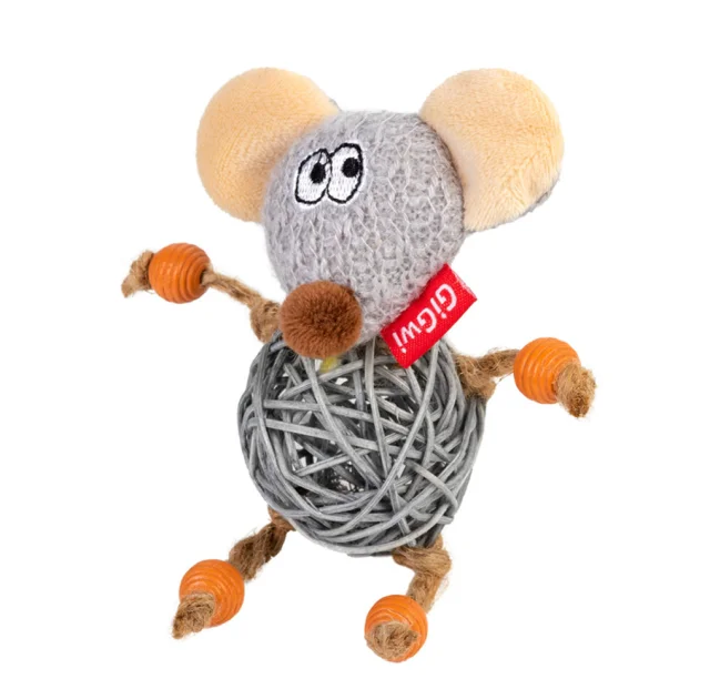 Іграшка GiGwi Catch&Scratch Мишка з дзвіночком, для котів, 8 см