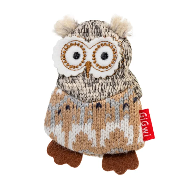 Іграшка GiGwi Plush Сова з пищалкою, для собак, текстиль, 10 см