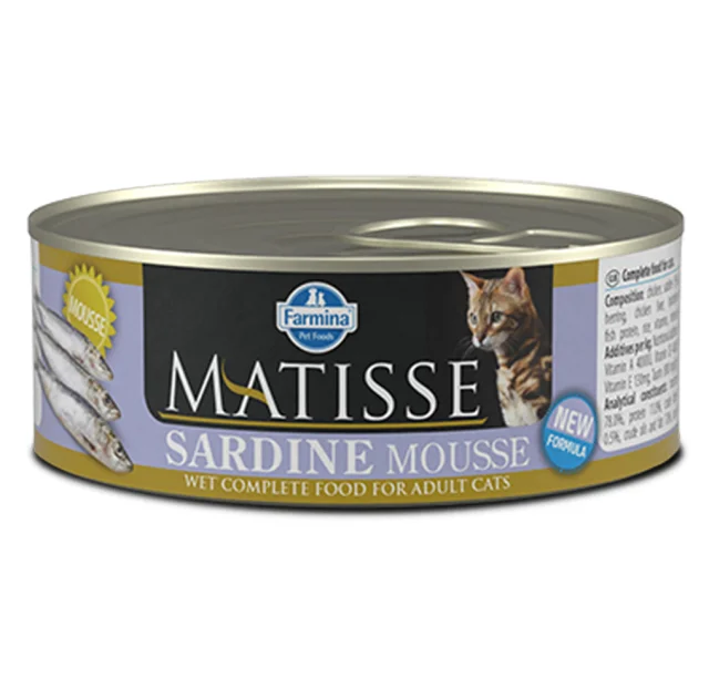 Влажный корм Farmina Matisse Cat Mousse Sardine для взрослых кошек, с сардиной, 85 г