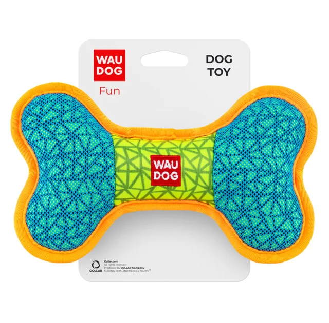 Игрушка Waudog Fun Кость для собак, 20×12 см, голубая