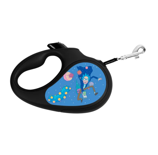 Повідець-рулетка Waudog R-leash для собак, малюнок "Рік і Морті 3", L, до 50 кг, 5 м, стрічка, чорний