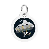 Адресник Waudog Smart ID c QR-паспортом для собак и котов, металл, рисунок "Рик и Морти 1", круг, 30 мм