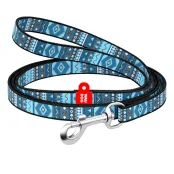 Повідець Waudog Nylon для собак, малюнок "Етно синій", нейлоновий, 10 мм/122 см