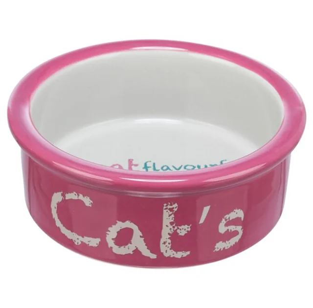 Миска Trixie Ceramic Bowl для кошек, диаметр 12 см, 300 мл, розовая/светло-серая