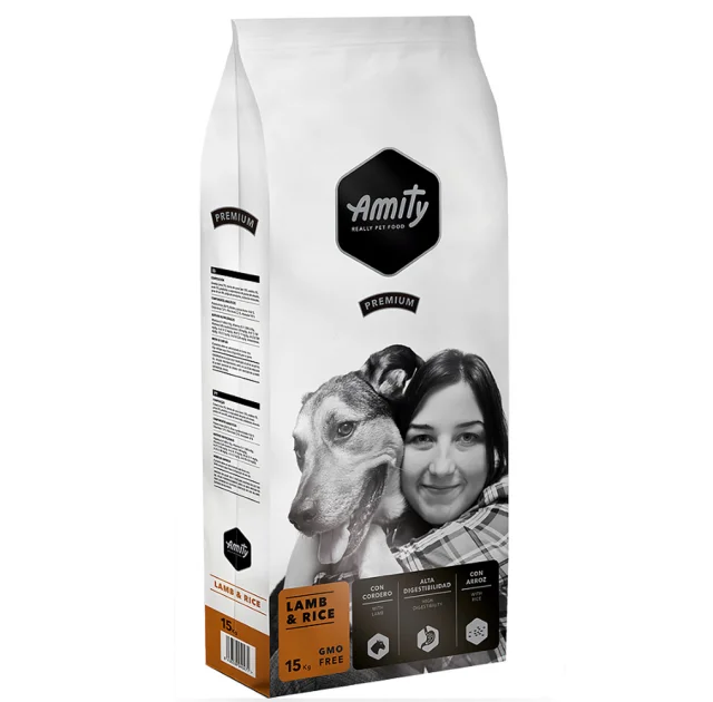 Сухий корм Amity Premium Adult Lamb&Rice для дорослих собак всіх порід, з ягням та рисом, 15 кг