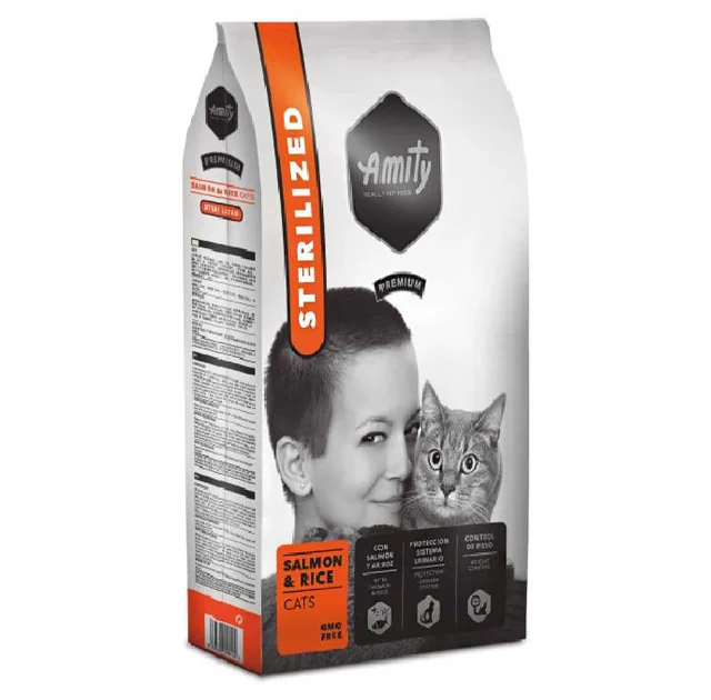 Сухой корм Amity Premium Salmon&Rice Sterilized Cats для стерилизованных кошек, с лососем и рисом, 1.5 кг