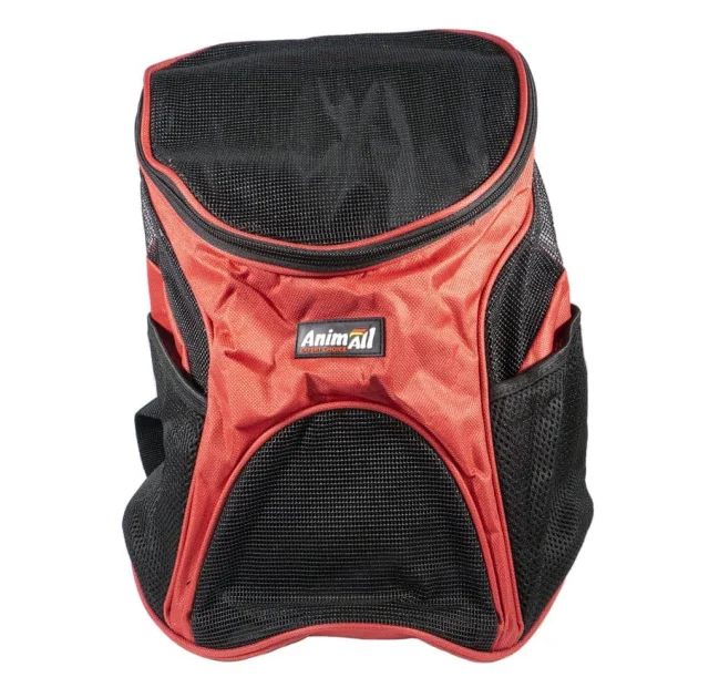 Рюкзак-переноска AnimAll для собак и кошек, нейлон, красный, 31×25×35 см