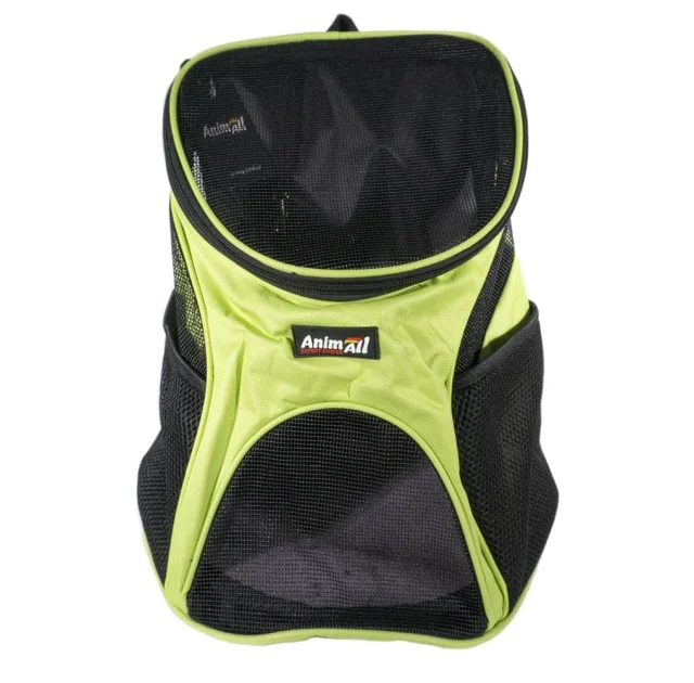 Рюкзак-переноска AnimAll для собак і котів, нейлон, зелений, 31×25×35 см
