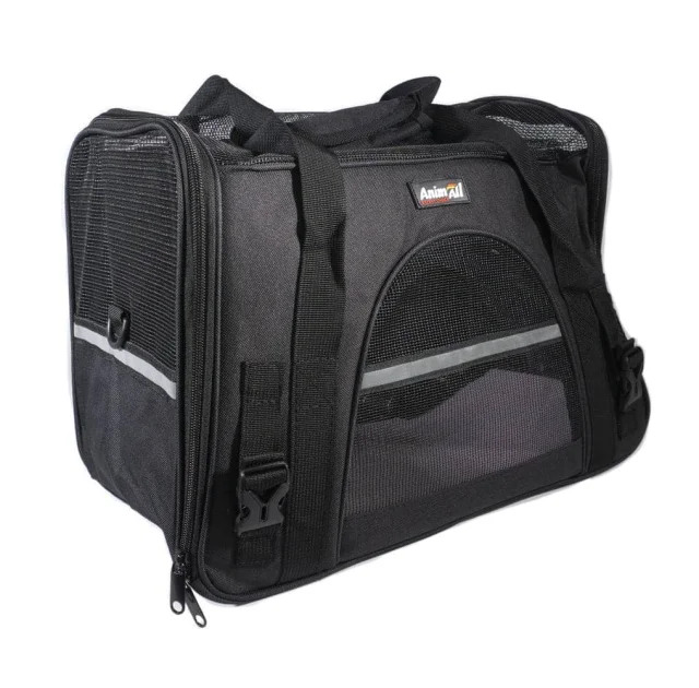 Сумка-переноска AnimAll мягкая для собак и кошек, нейлон, чёрная, 48×25×33 см