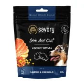 Хрусткі ласощі Savory для здоров’я шкіри та шерсті собак, лосось і чорнобривці, 200 г