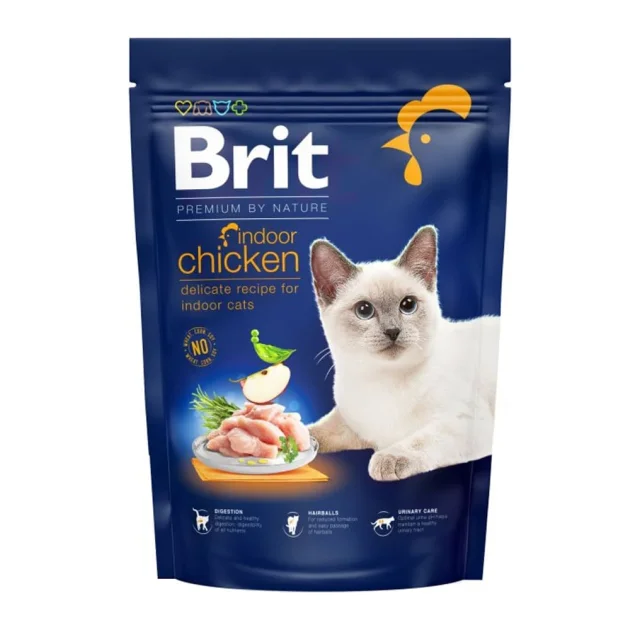 Сухой корм Brit Premium By Nature Cat Indoor для кошек, живущих в помещении, с курицей, 800 г