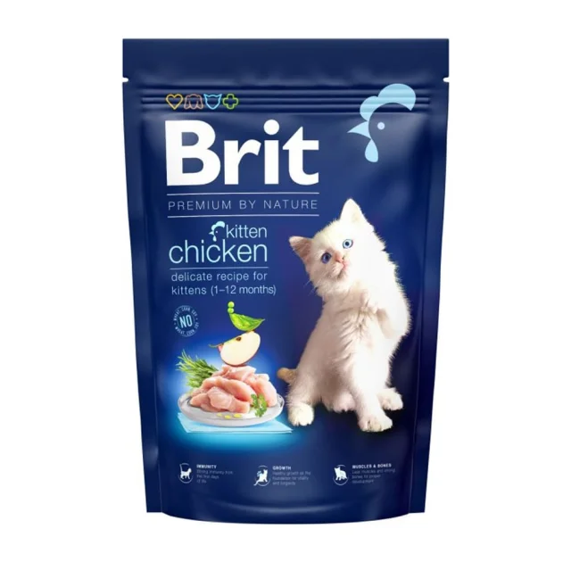 Сухой корм Brit Premium By Nature Kitten для котят от 1 до 12 месяцев, с курицей, 1.5 кг