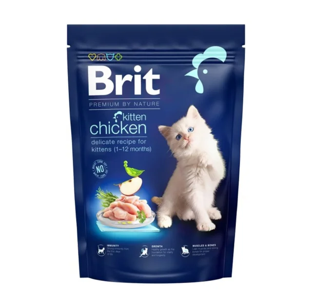 Сухой корм Brit Premium By Nature Kitten для котят от 1 до 12 месяцев, с курицей, 800 г