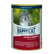 Консервы Happy Cat Dose Kanin&Truth Sauce для взрослых кошек, кролик и индейка, кусочки в соусе, 400 г
