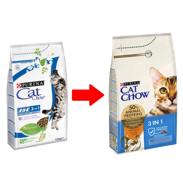 Сухий корм Purina Cat Chow Feline 3 in 1 для котів, з індичкою, 1.5 кг