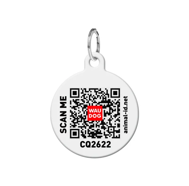Адресник персоналізований Waudog Smart ID c QR для собак і котів, метал, малюнок "Кавун", коло, M, 30 мм