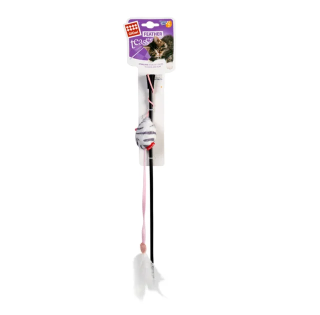 Іграшка GiGwi Teaser Дражнилка на стеку з мишкою зі звуковим ефектом, для котів, 51 см