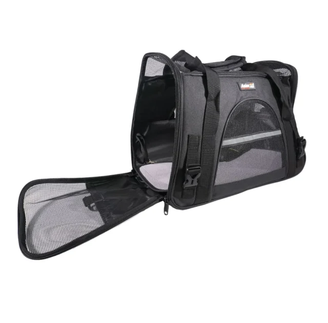 Сумка-переноска AnimAll мягкая для собак и кошек, нейлон, чёрная, 48×25×33 см
