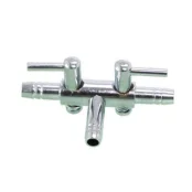 Кран на два выхода (металл) для шланга 4_6мм SHEGO