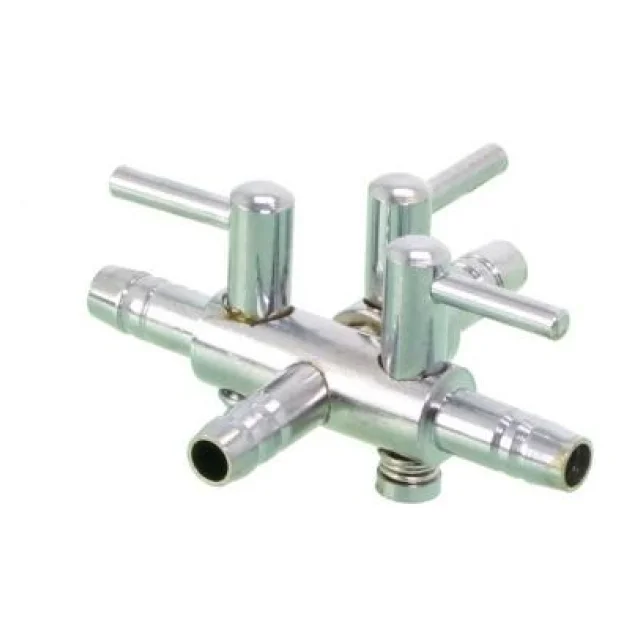 Кран на три виходи (метал) для шланга 4_6мм SHEGO