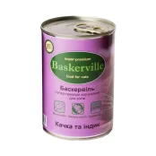 Вологий корм Baskerville для котів, качка і індик, 400 г