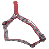 Світловідбивна шлея Coastal Lazer для собак, червоний з кісточками, 1.6 см×48-66 см