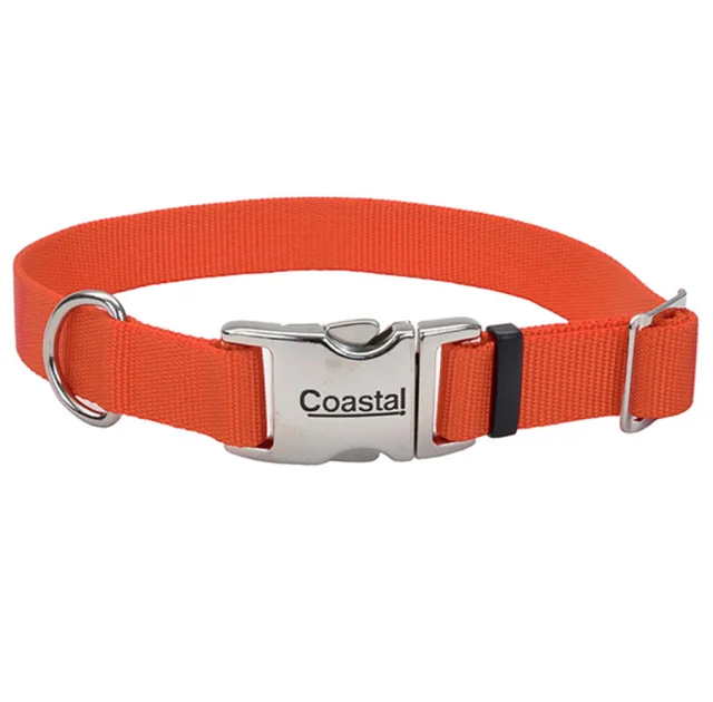 Нейлоновий нашийник Coastal Titan для собак, помаранчевий, 2.5×50 см