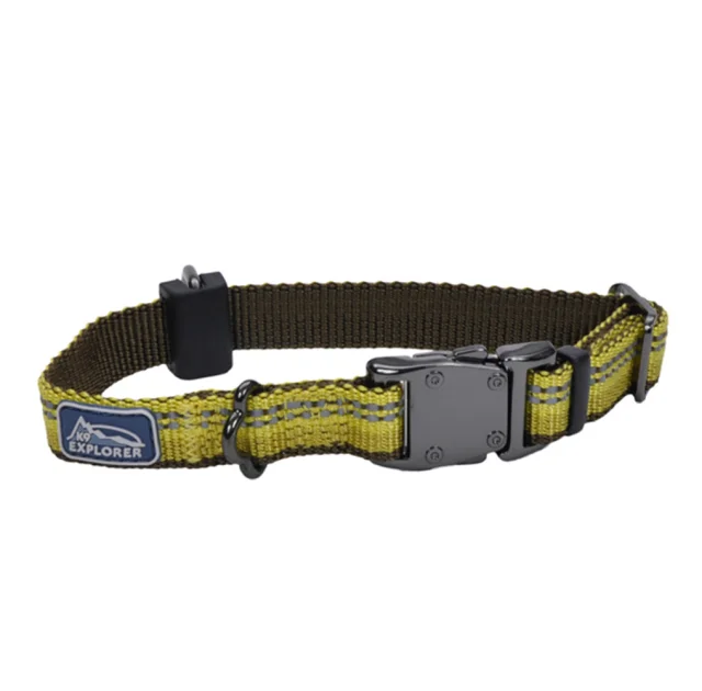 Нейлоновий нашийник Coastal K9 Explorer для собак, жовтий, 1.6×20-30 см