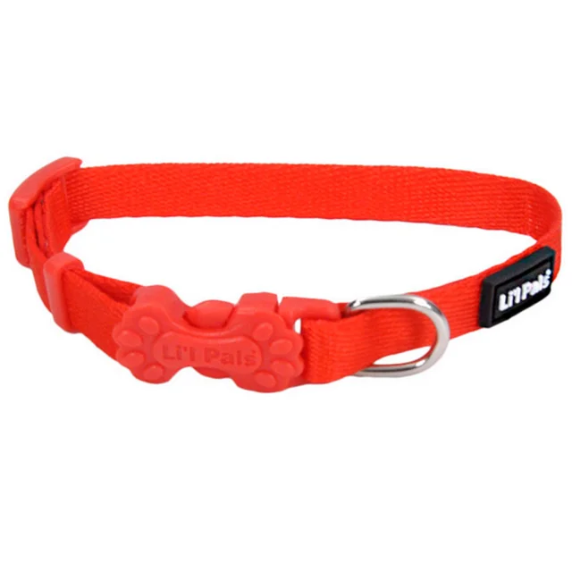 Ошейник Coastal Lit'l Pals Nylon для собак, красный, 0.8×15-20 см