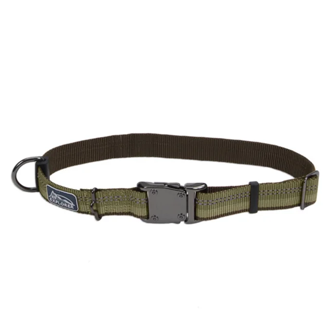 Нейлоновий нашийник Coastal K9 Explorer для собак, зелений, 2.5×30-45 см