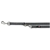 Поводок-перестежка Trixie Premium для собак, 2 карабина, нейлон, двойной, 2 м х 15 мм, серый