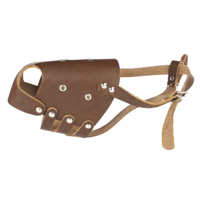 Намордник Cristel для собак, шкіряний, "Доберман, Вівчарка", коньяк