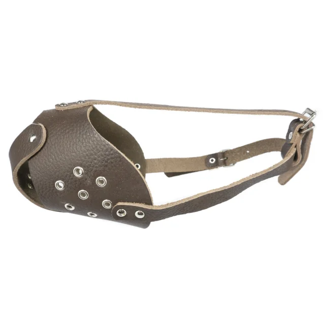 Намордник Cristel для собак, шкіряний, "Пітбультер'єр-1", коричневий