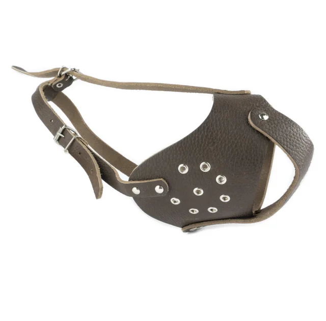 Намордник Cristel для собак, шкіряний, "Пітбультер'єр-2", коричневий