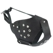 Намордник Cristel для собак, кожаный, "питбультерьер-2", чёрный