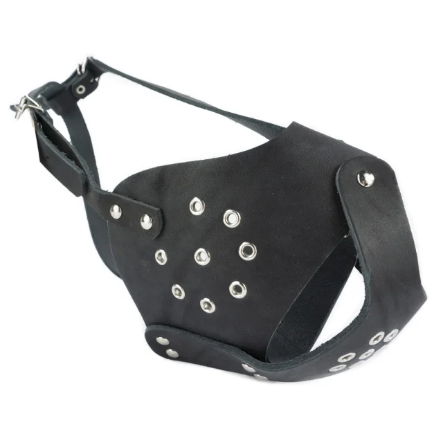 Намордник Cristel для собак, кожаный, "питбультерьер-2", чёрный