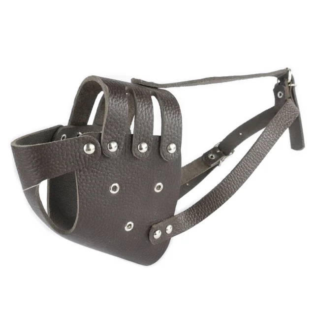 Намордник Cristel для собак, шкіряний, "Ротвейлер", коричневий