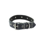 Ошейник Cristel для собак, кожа зенит, лакированный, с украшением "ромб", 35 мм / 65 см, чёрный