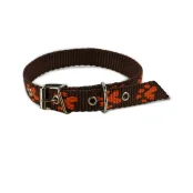 Нашийник Cristel для собак, нейлон, візерунок "помаранчевий слід", 15 мм / 40 см, коричневий