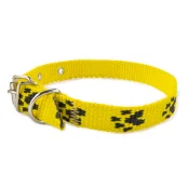 Нашийник Cristel для собак, нейлон, візерунок "чорний слід", 15 мм / 40 см, жовтий