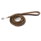 Поводок Cristel для собак, кожаный, "колосок средний", 18 мм / 130 см, коньяк
