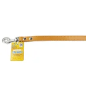 Поводок Cristel для собак, кожаный, лакированный, 20 мм / 130 см, рыжий