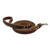 Поводок Cristel для собак, кожаный, с тиснением "лапка", 12 мм / 140 см, коньяк