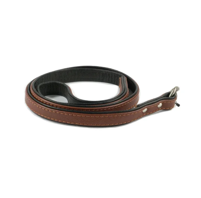 Повідець Cristel для собак, чотиришаровий, з фурнітурою і заклепками, шкіра, 20 мм, коричнево-чорний