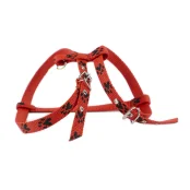 Шлейка Cristel для собак, нейлон, візерунок "чорний слід", 15 мм/24-34 см/45-55 см, червоний